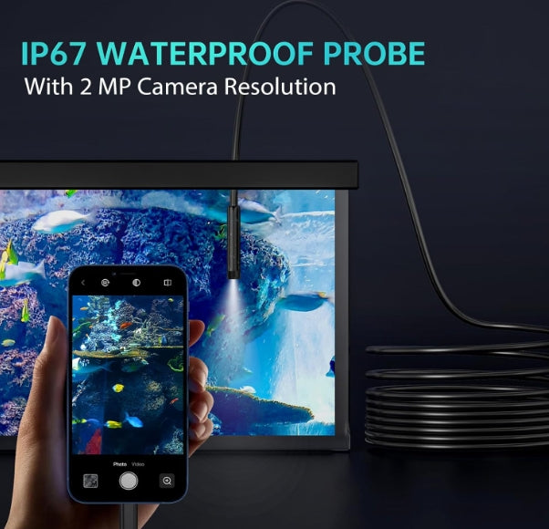 Endoscope Camera For Android 3 in 1 Endoscope Camera with Light for iPhone, Ipad, Android and Windo